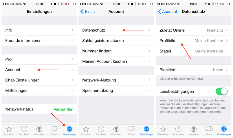 Kontakte profilbild können blockierte sehen whatsapp WhatsApp: Blockierte