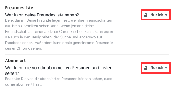 Facebook-Freundesliste